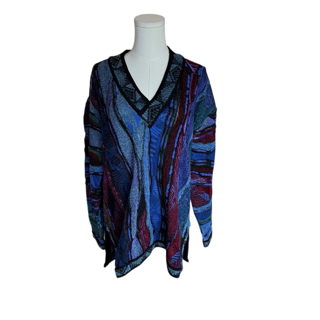 Coogi  Multicolor Knit Vintage Rare Australian 3d Knit Sweater Sz M